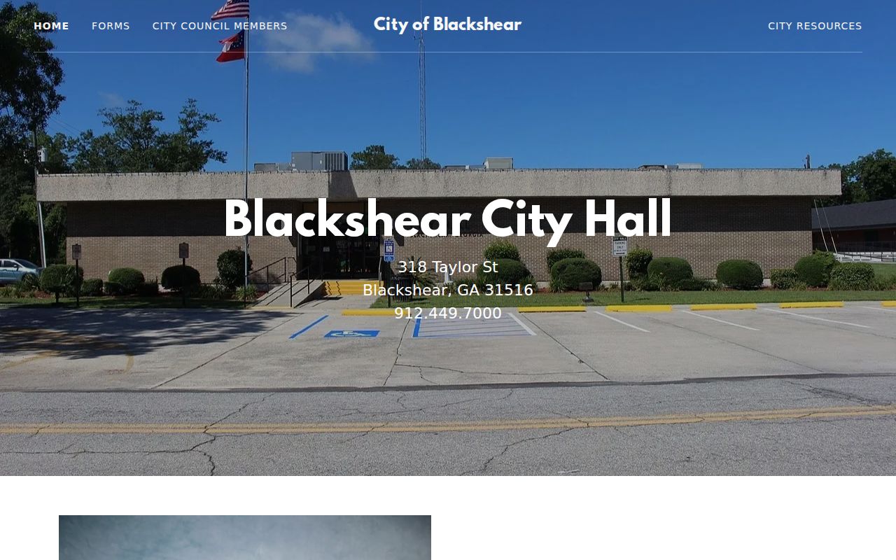 Blackshear City Hall contact and municipal information