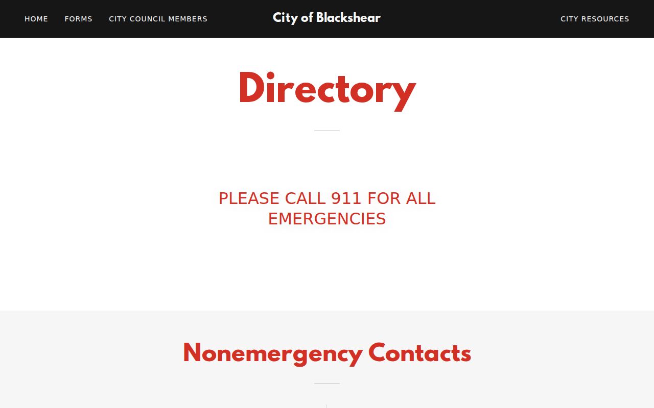 Blackshear city and courthouse directory