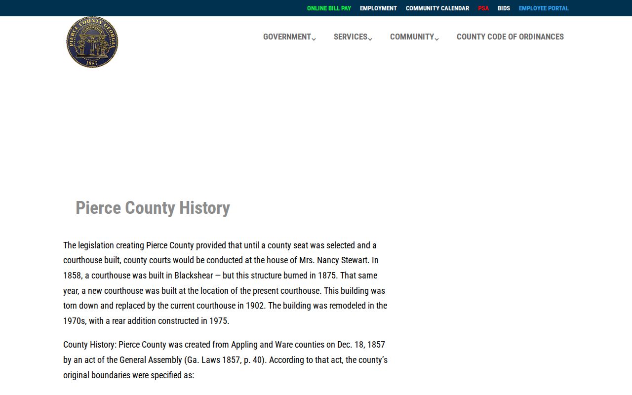 Pierce County court docket courthouse history