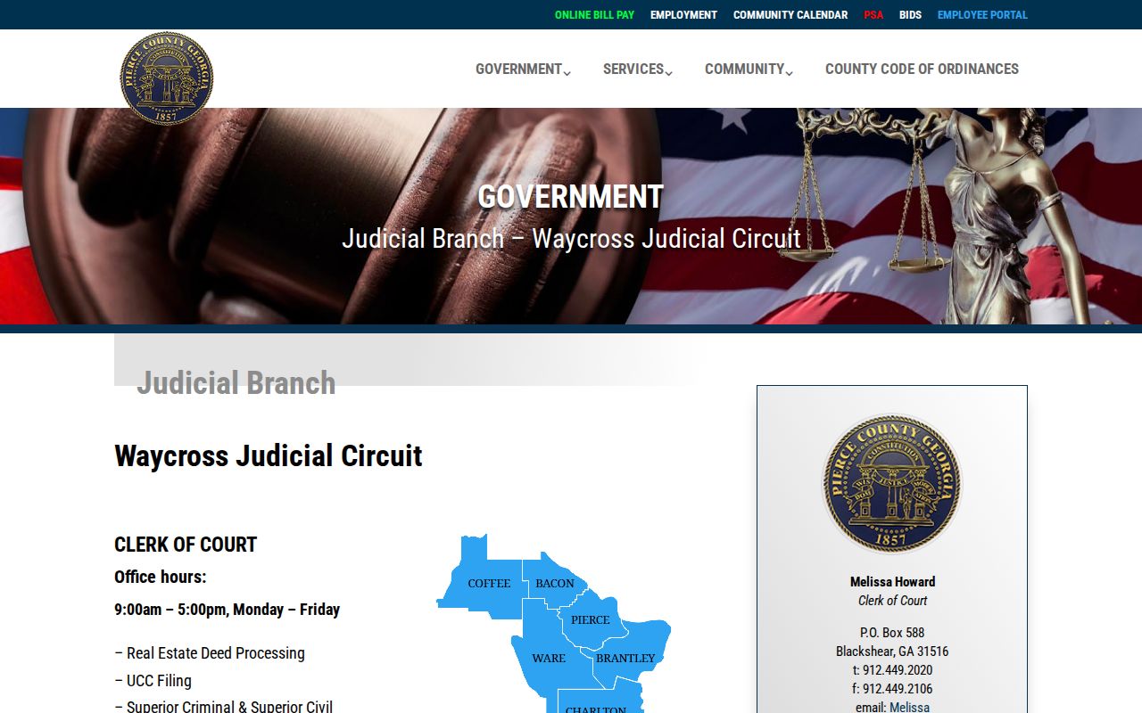 Pierce County court docket judicial courts contacts