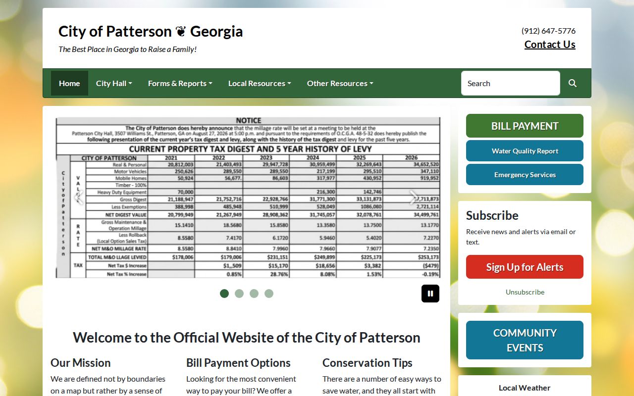 Patterson City Hall official website